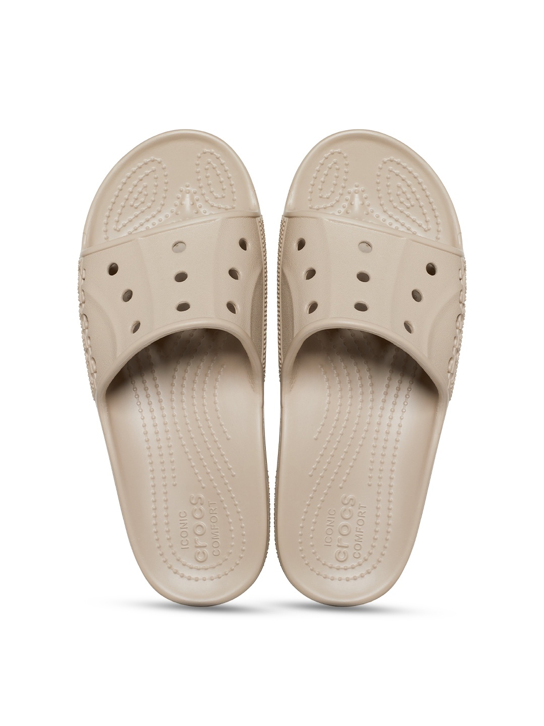 

Crocs Unisex Self Design Croslite Sliders, Beige