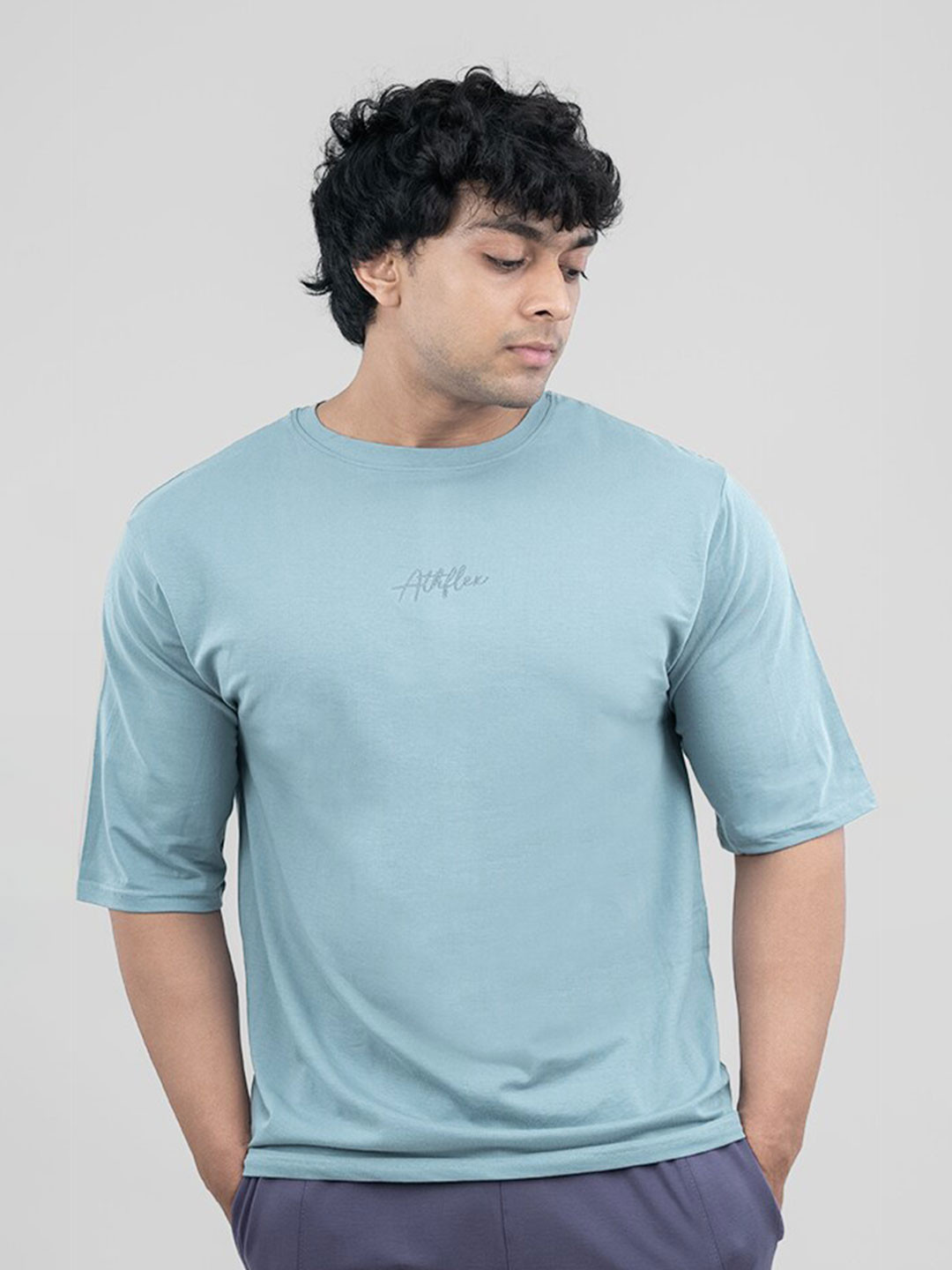 

Athflex Round Neck Oversized T-shirt, Blue