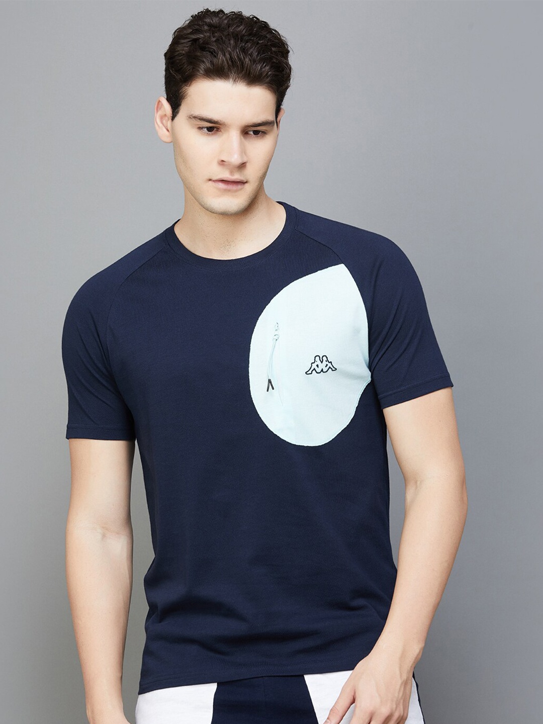 Kappa Graphic Printed Pure Cotton Sports T-shirt, Blue