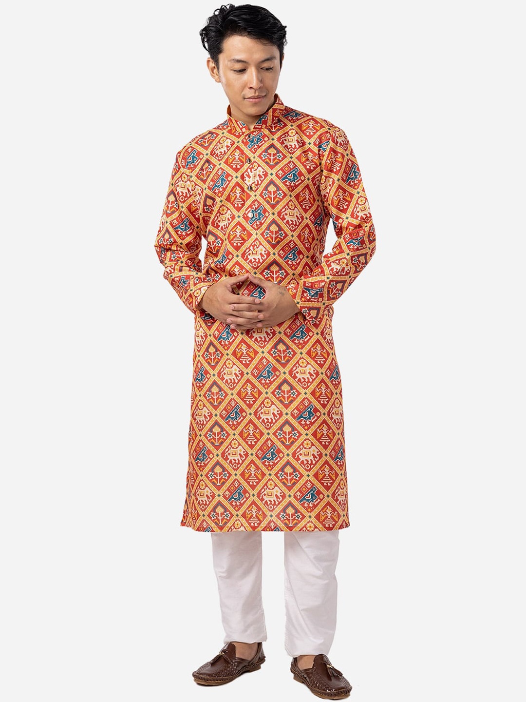 

THE KURTA COMPANY Ethnic Motifs Printed Kurta, Red