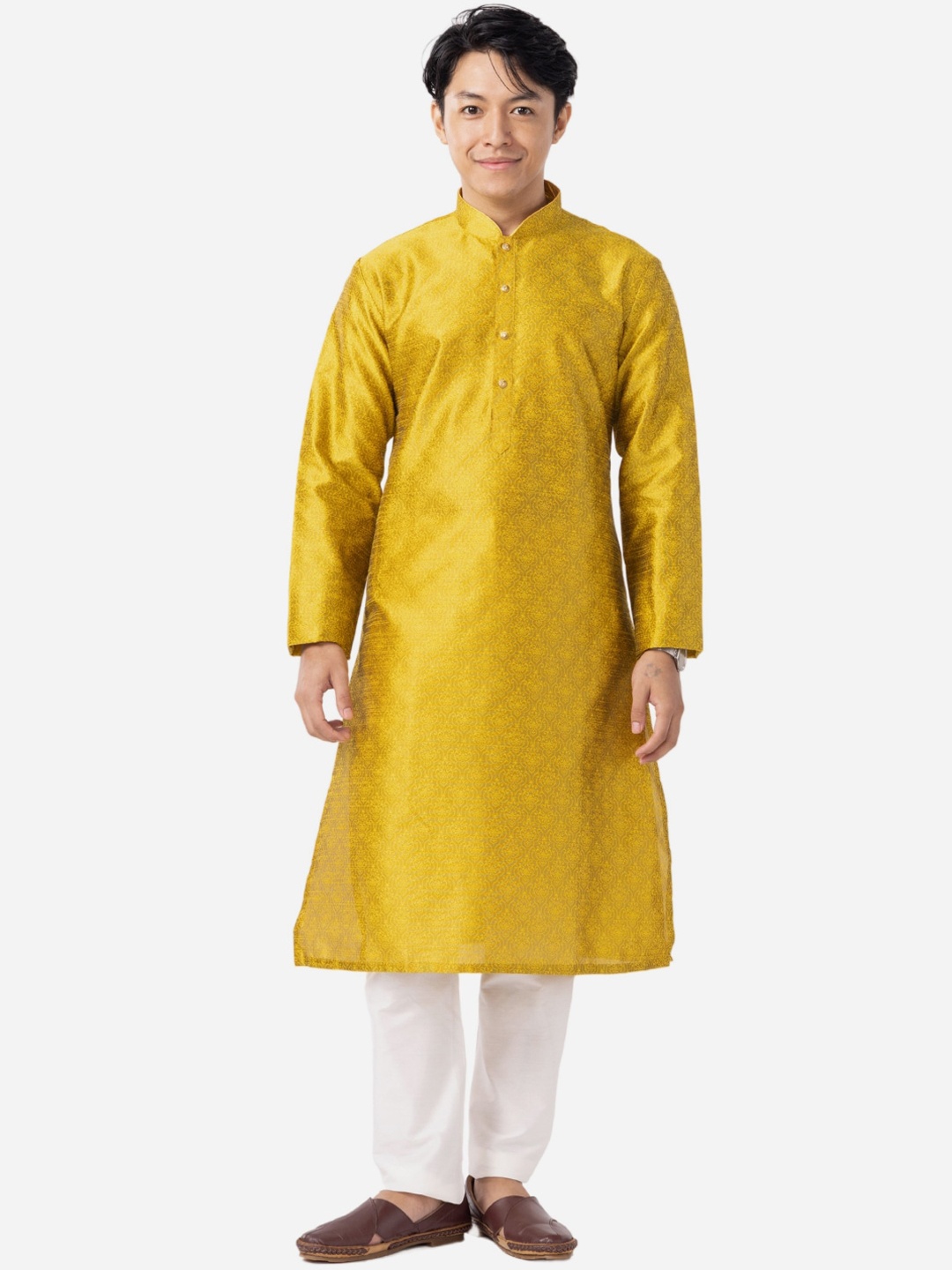 

THE KURTA COMPANY Ethnic Motifs Kurta, Yellow