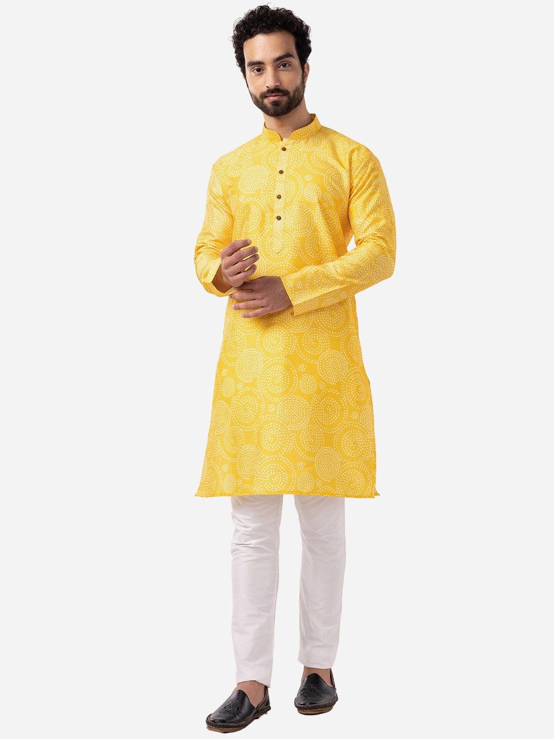 

THE KURTA COMPANY Ethnic Motifs Printed Kurta, Yellow