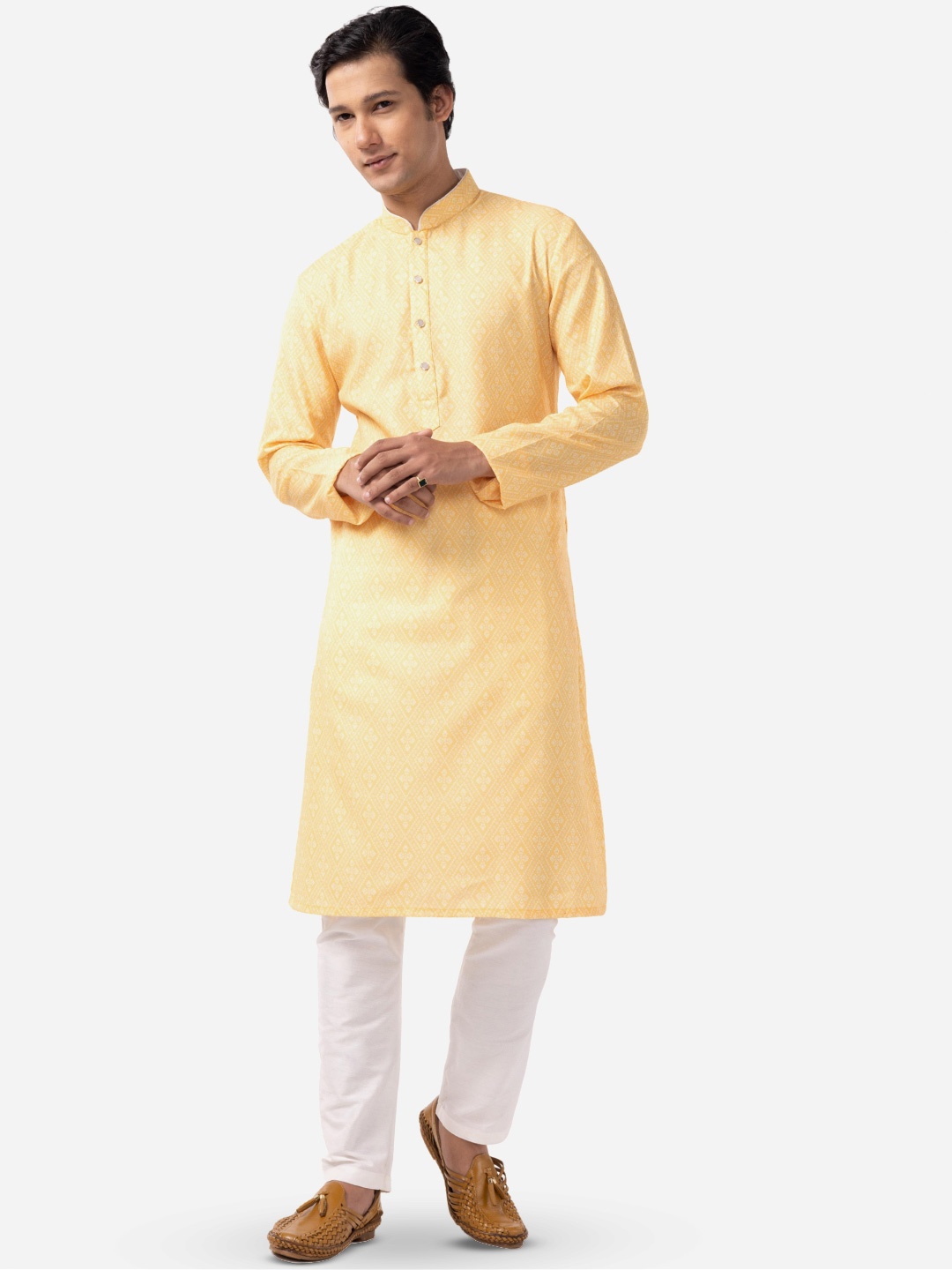 

THE KURTA COMPANY Ethnic Motifs Printed Kurta, Yellow