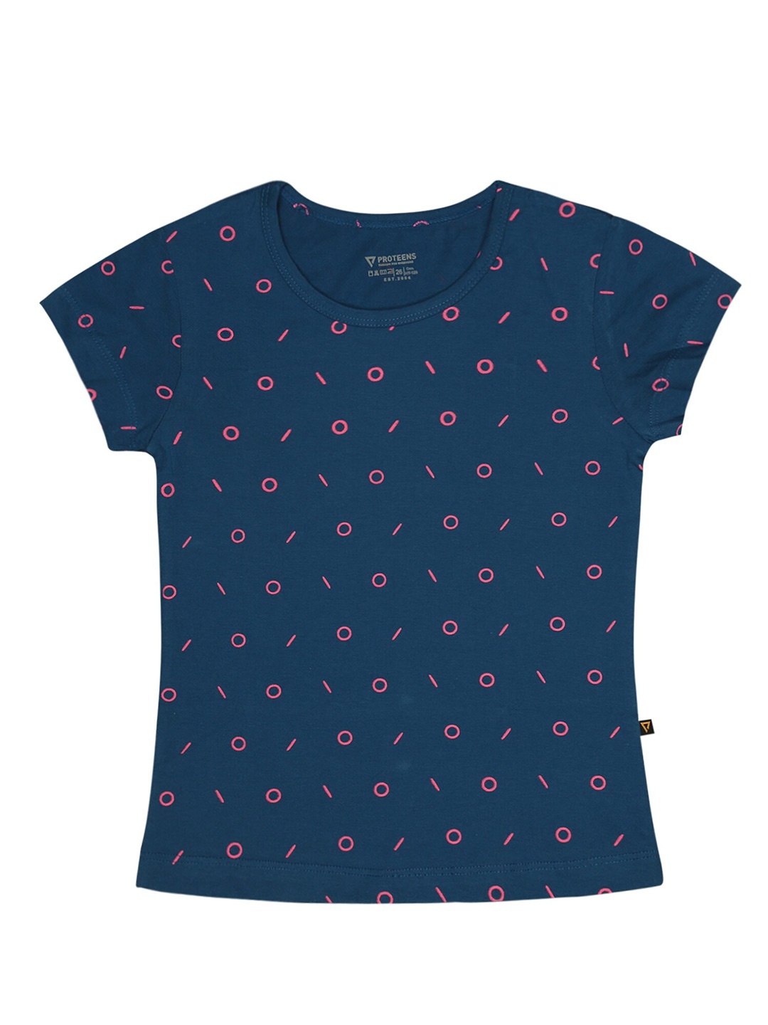 

Bodycare Girls Conversational Printed Cotton T-shirt, Navy blue