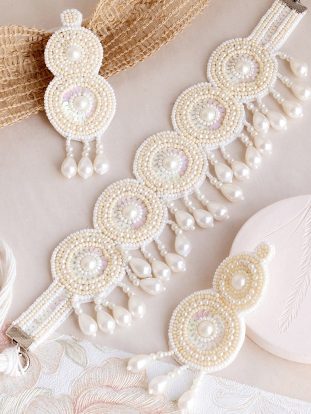 

Infuzze Silver-Plated Beads Studded Jewellery Set