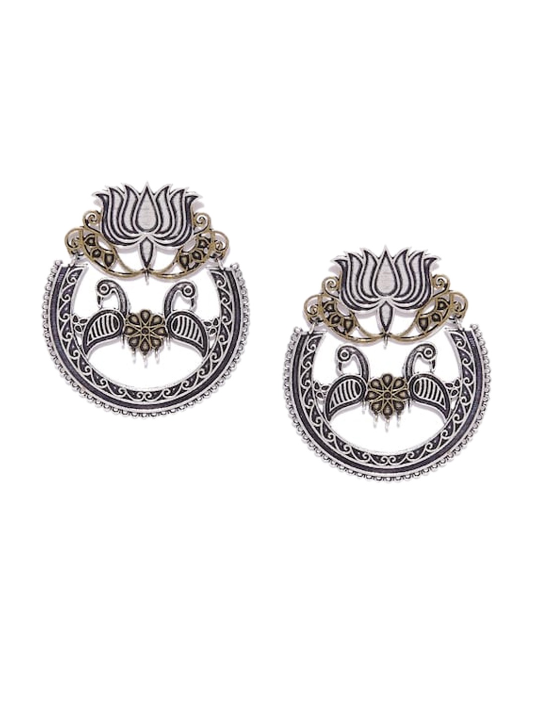 

Infuzze Silver Plated Oxidised Drop Earrings