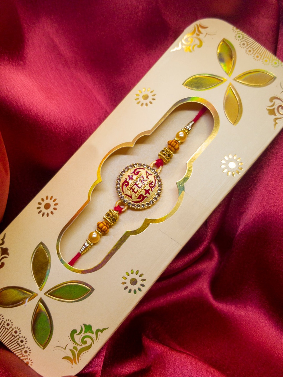

CRAYTON Beaded Ethnic Rakhi, Gold