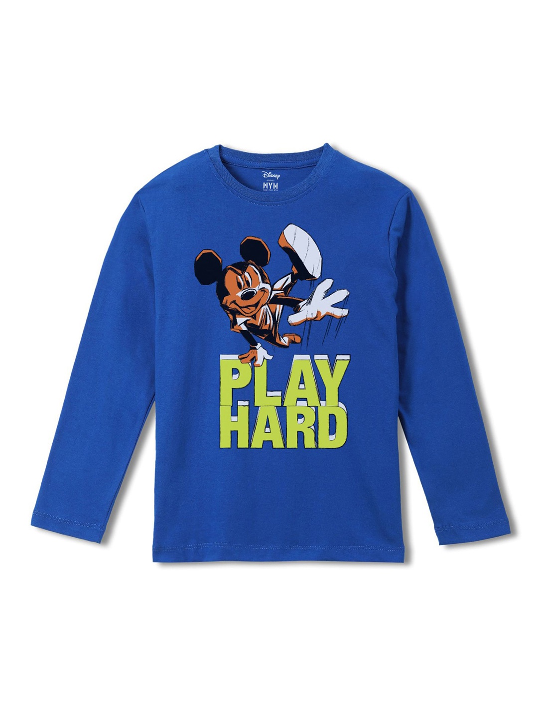 

Wear Your Mind Boys Mickey Mouse Printed Regular Fit Cotton T-shirt, Blue