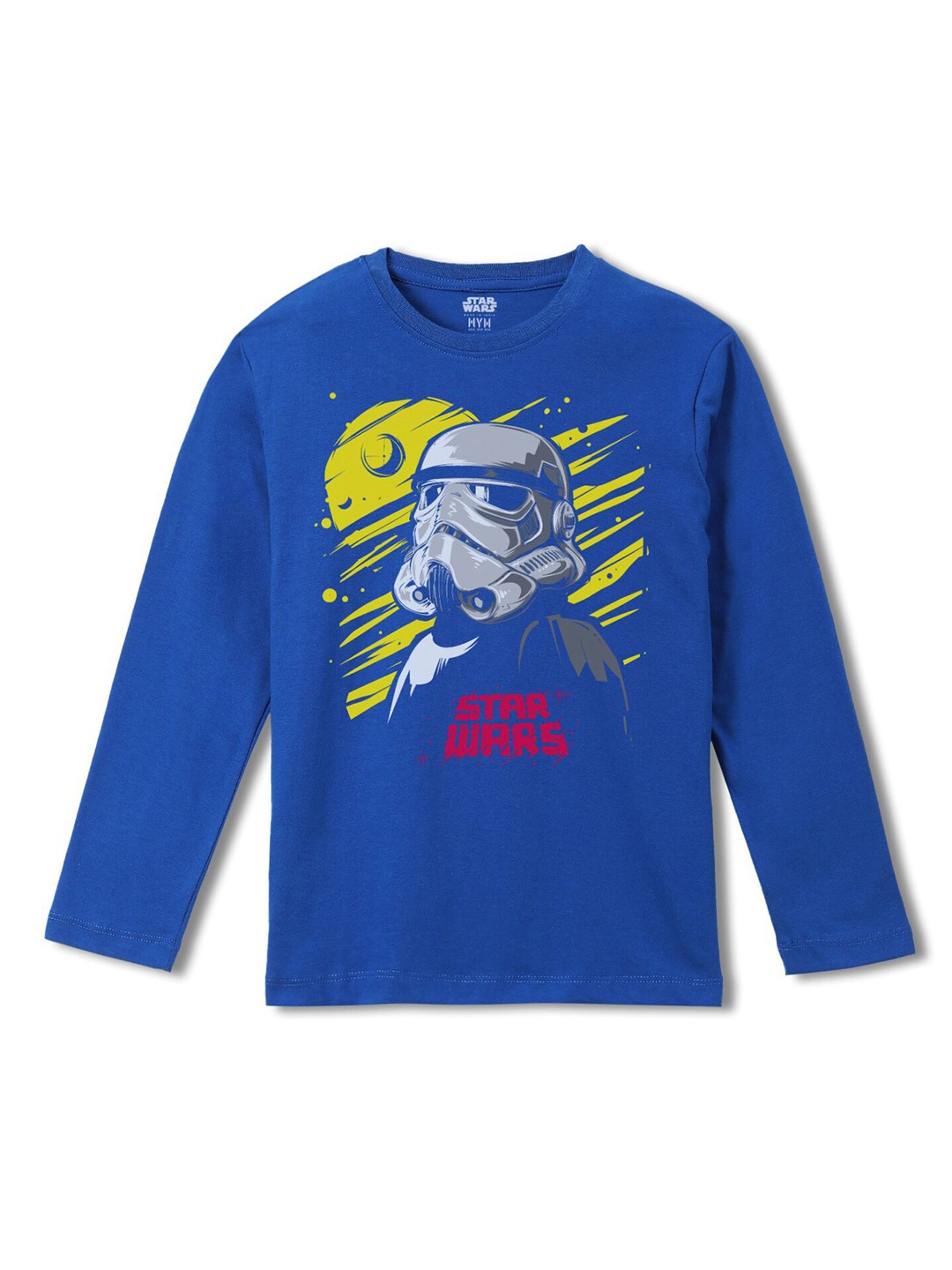 

Wear Your Mind Boys Darth Vader Printed Regular Fit Cotton T-shirt, Blue