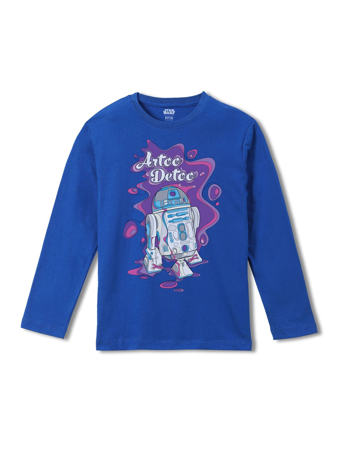 

Wear Your Mind Boys Darth Vader Printed Round Neck Regular Fit Cotton T-Shirt, Blue