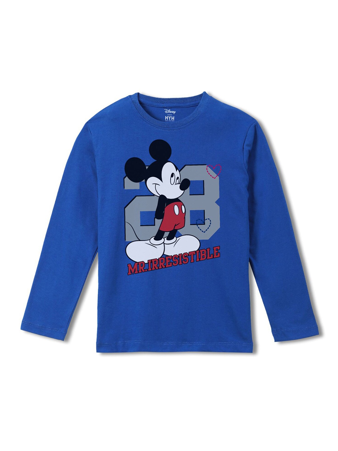 

Wear Your Mind Boys Mickey Mouse Printed Round Neck Regular Fit Cotton T-Shirt, Blue