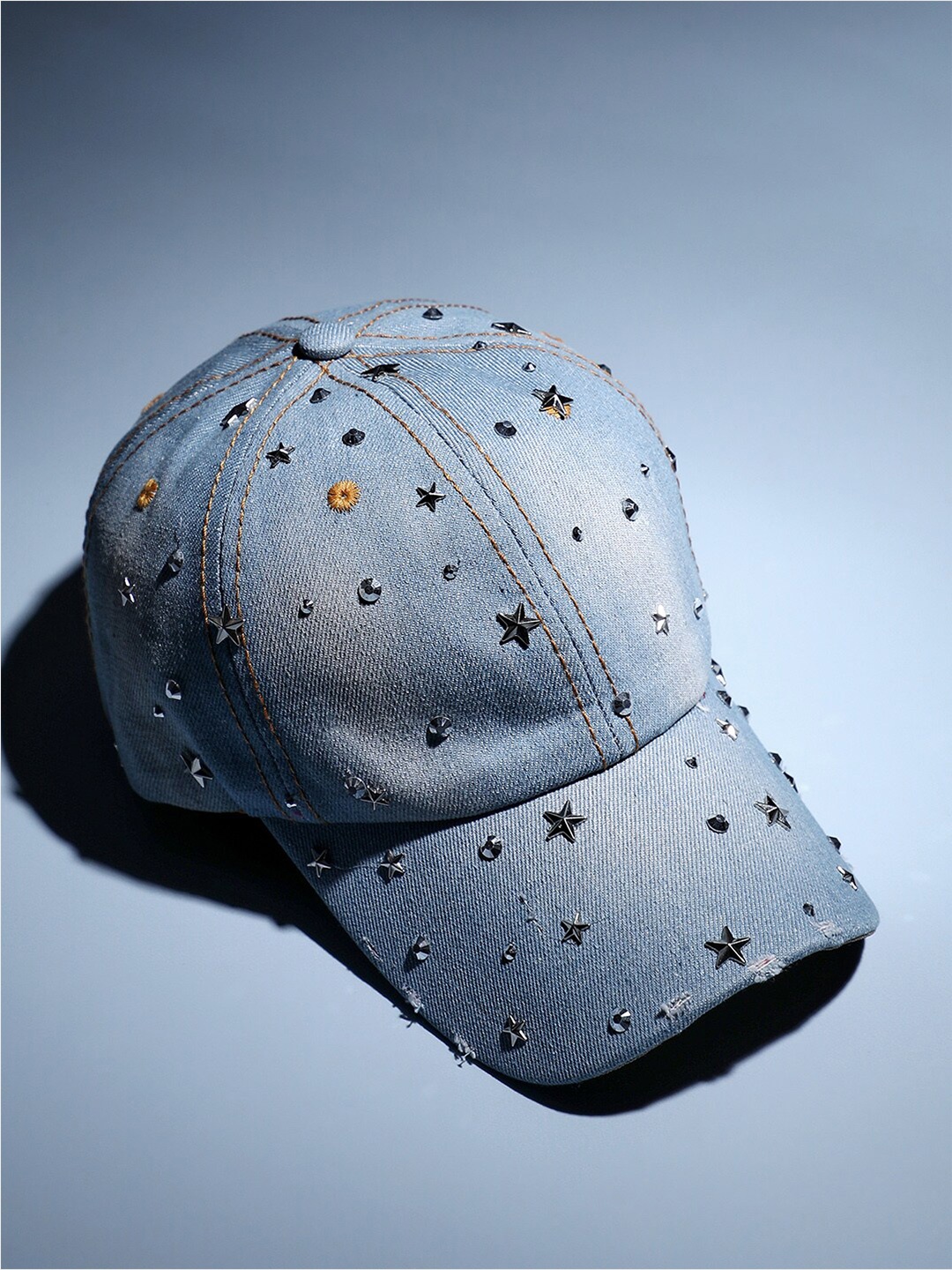 

HAUTE SAUCE by Campus Sutra Women Embellished Cotton Baseball Cap, Blue