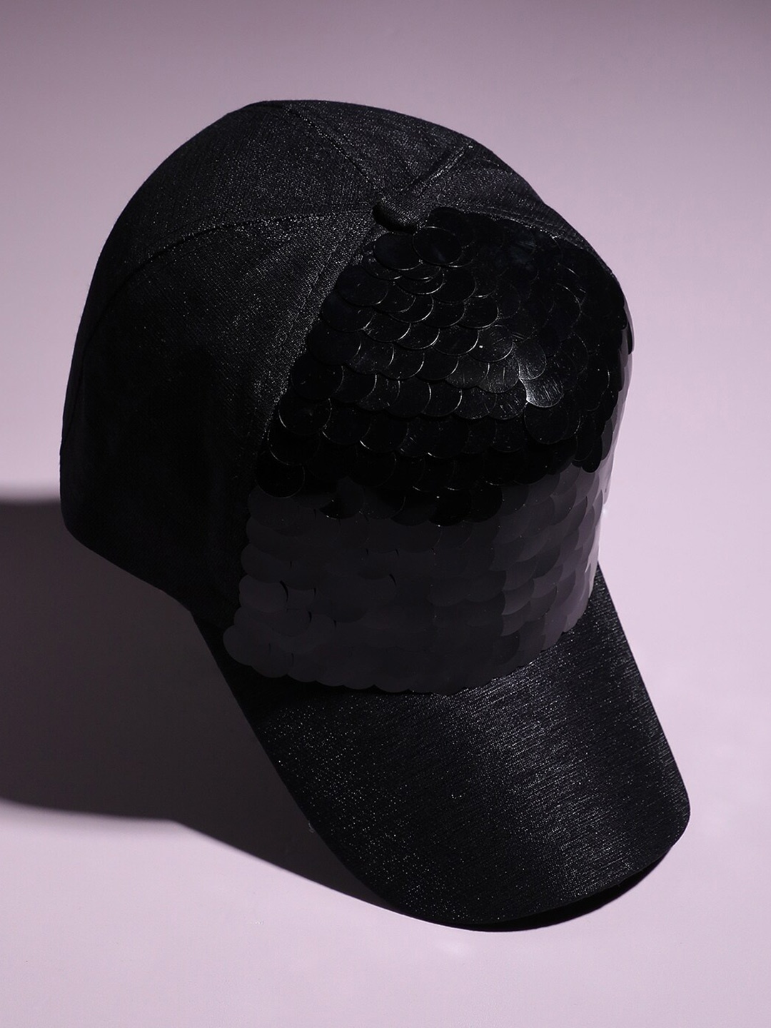 

HAUTE SAUCE by Campus Sutra Women Sequinned Baseball Cap, Black