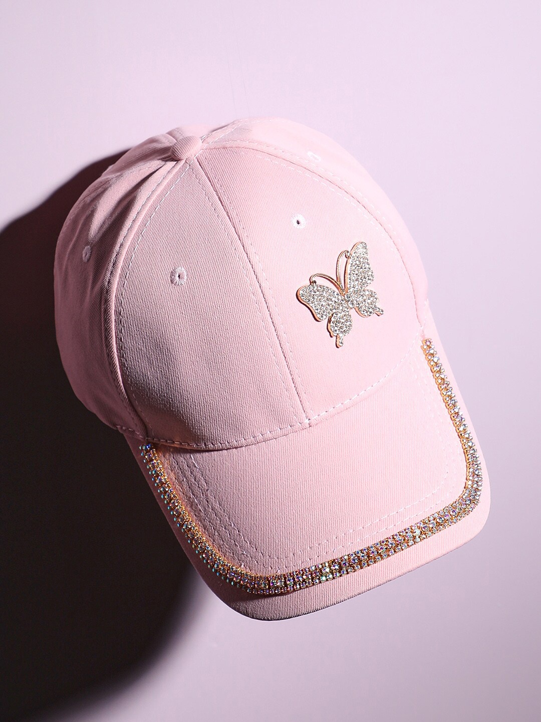 

HAUTE SAUCE by Campus Sutra Women Embellished Baseball Cap, Pink