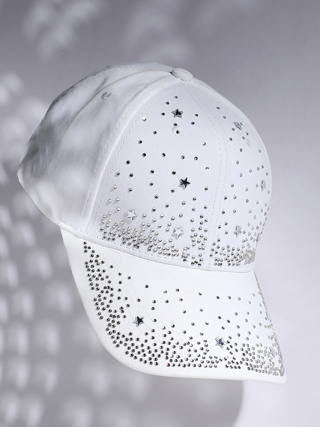 

HAUTE SAUCE by Campus Sutra Embellished Baseball Cap, White