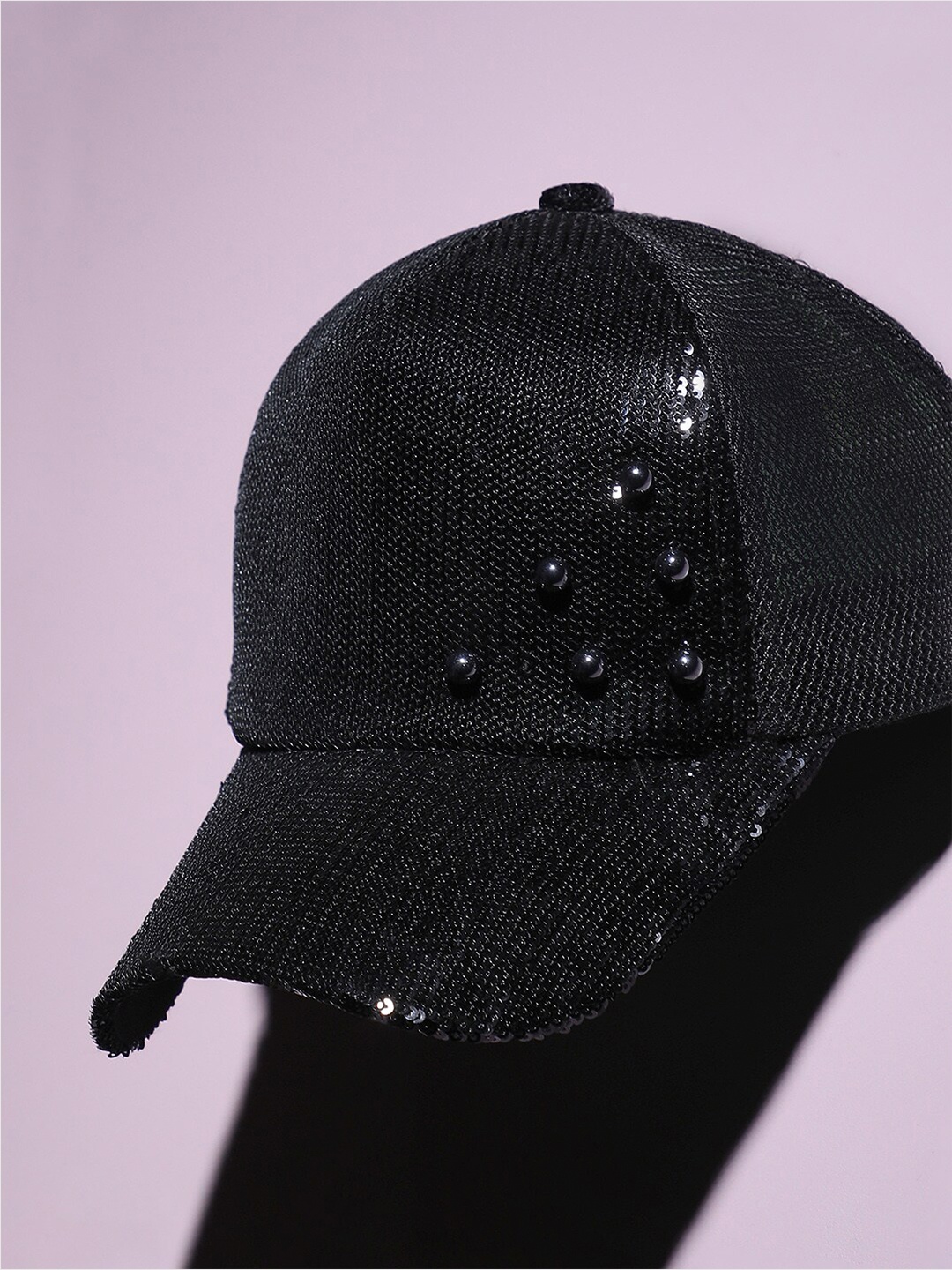 

HAUTE SAUCE by Campus Sutra Women Self Design Baseball Cap, Black