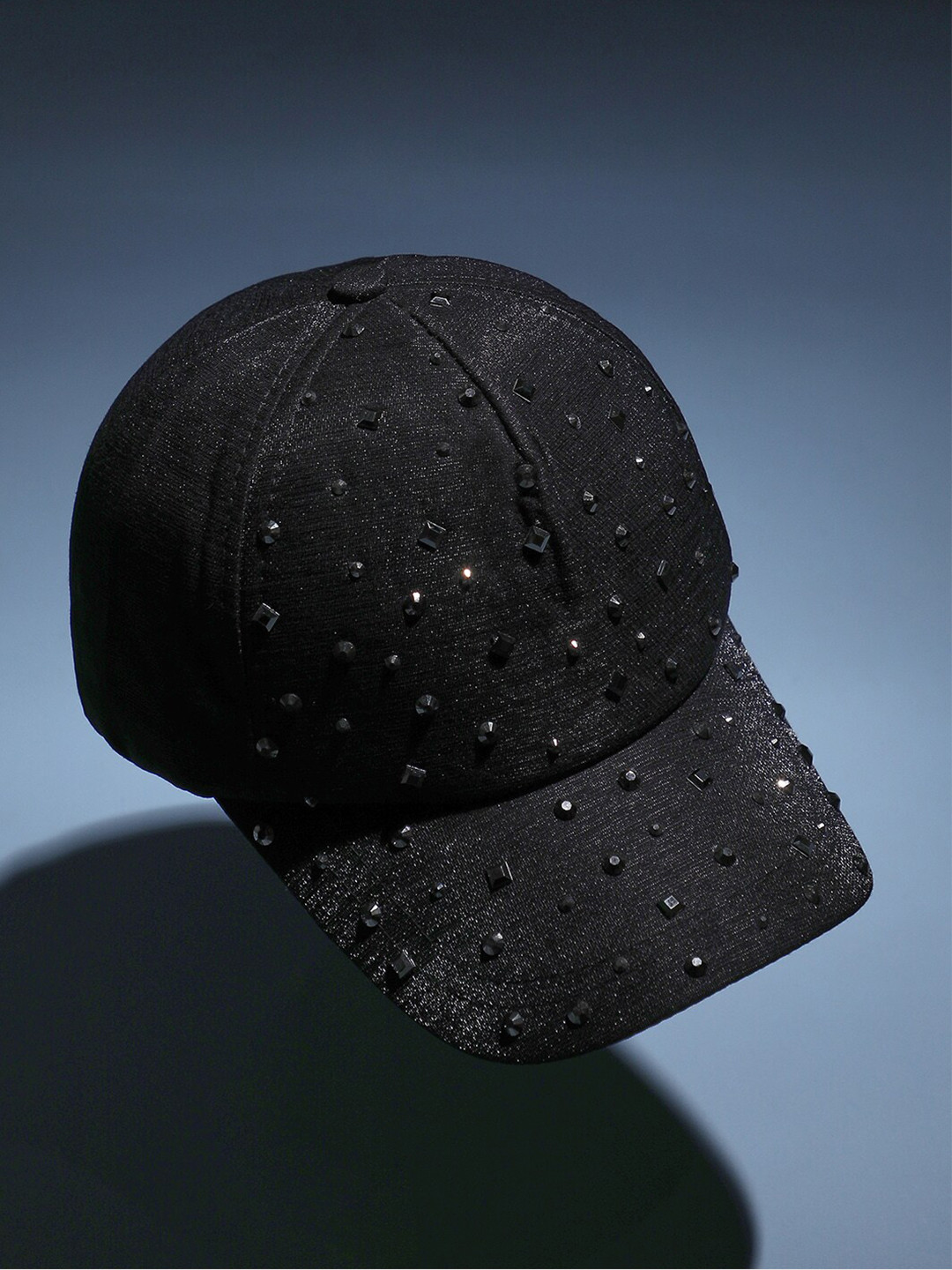 

HAUTE SAUCE by Campus Sutra Embellished Baseball Cap, Black
