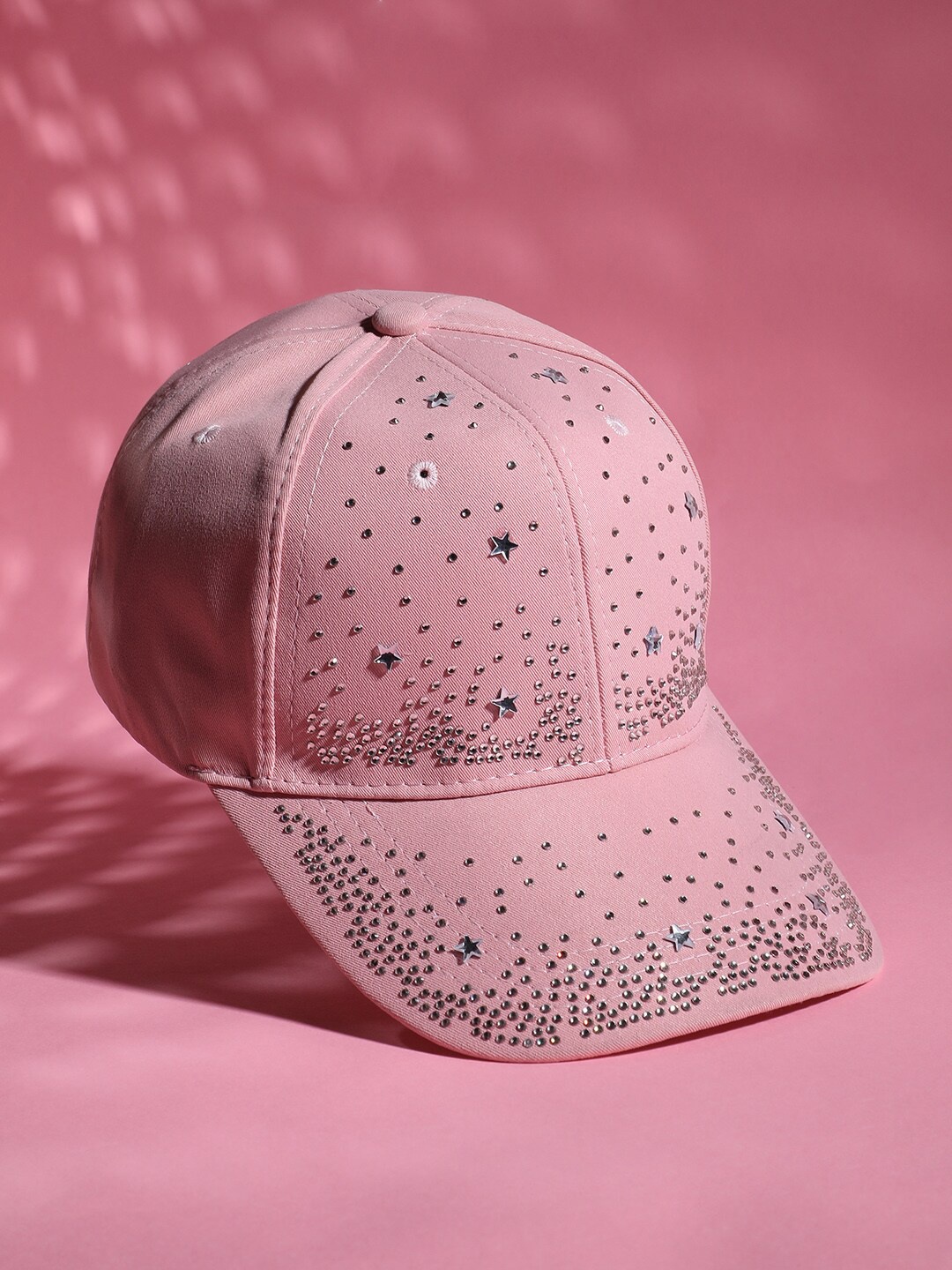 

HAUTE SAUCE by Campus Sutra Embellished Baseball Cap, Pink