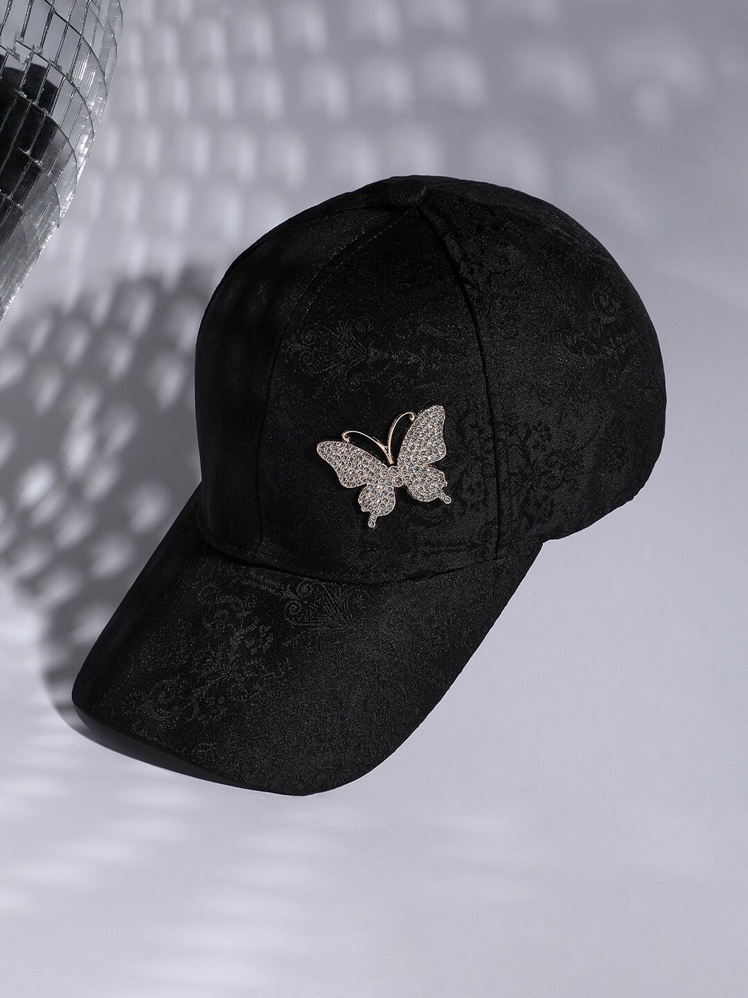 

HAUTE SAUCE by Campus Sutra Women Embellished Baseball Cap, Black