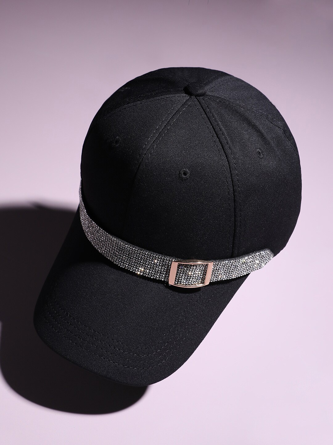 

HAUTE SAUCE by Campus Sutra Women Self Design Baseball Cap, Black