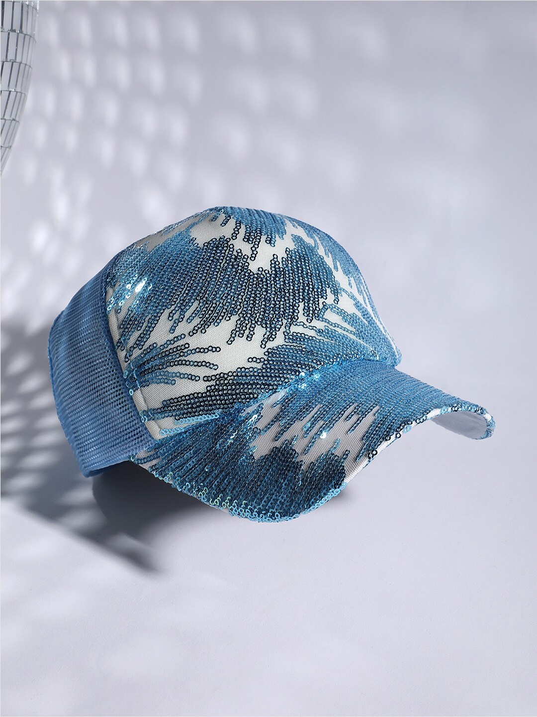 

HAUTE SAUCE by Campus Sutra Women Sequinned Baseball Cap, Blue