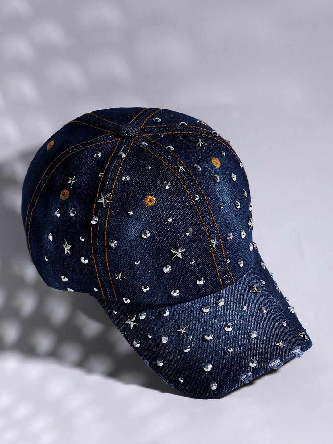 

HAUTE SAUCE by Campus Sutra Women Embellished Cotton Baseball Cap, Navy blue