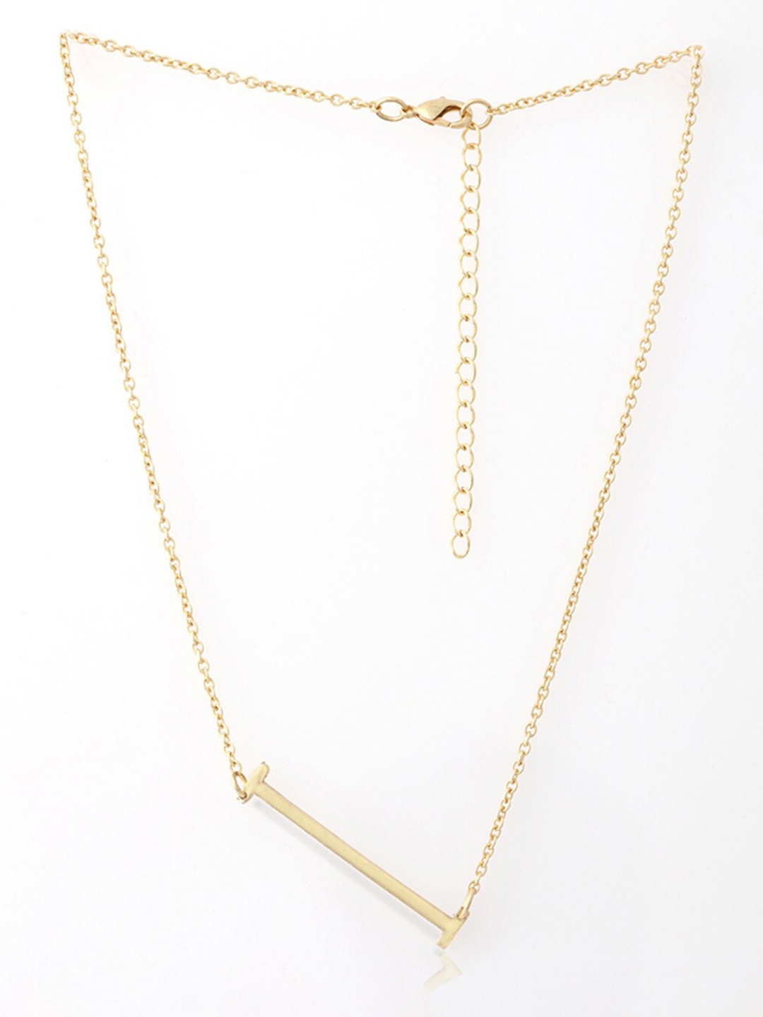 

Tipsyfly Minimal Brass Alphabet I Necklace, Gold