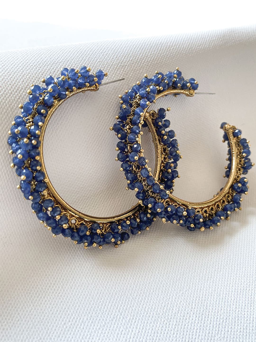 

Tipsyfly Beaded Half Hoop Earrings, Gold