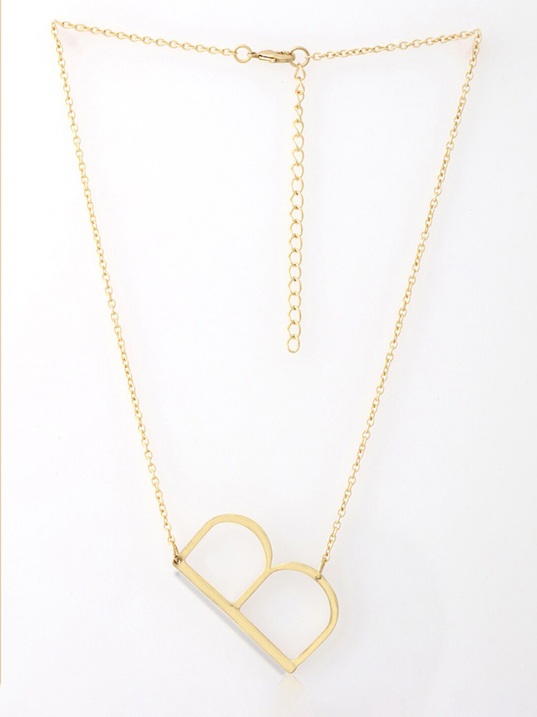 

Tipsyfly Minimal Brass Alphabet B Necklace, Gold