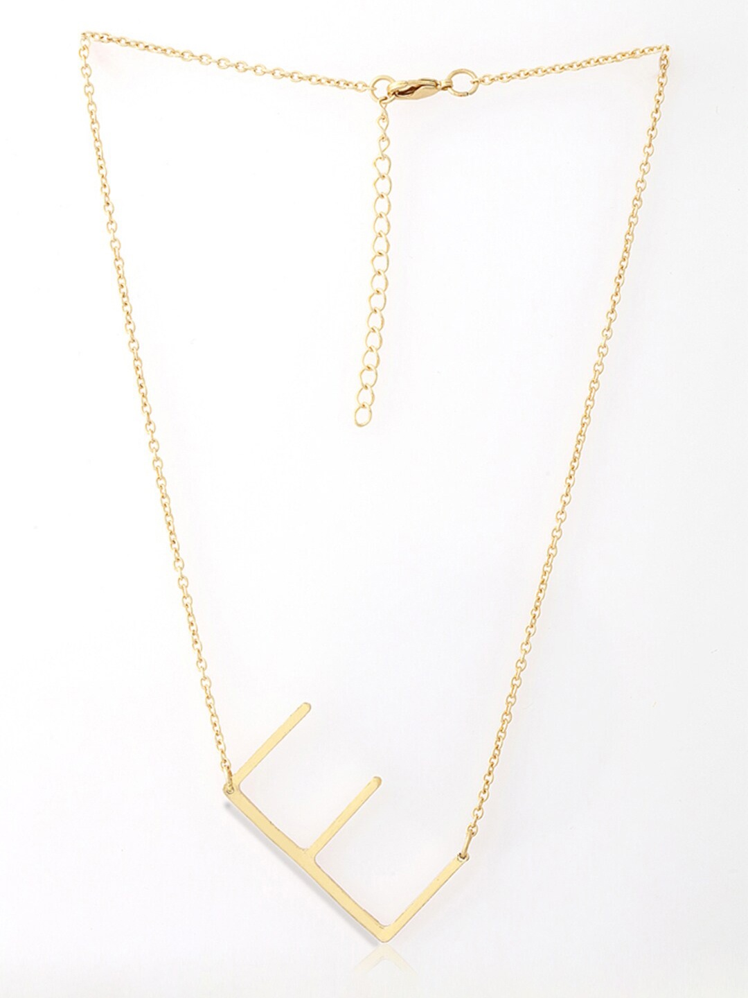 

Tipsyfly Minimal Brass Alphabet E Necklace, Gold