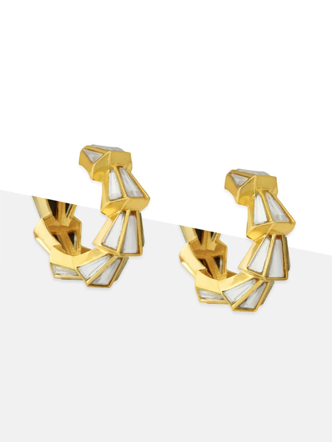 

Tipsyfly Circular Shaped Half Hoop Earrings, Gold