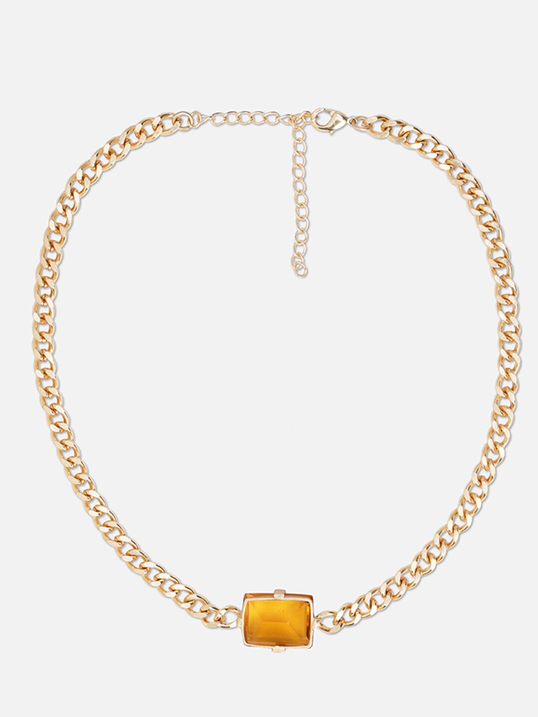 

Tipsyfly Rhinestone-Strudded Brass Necklace, Gold