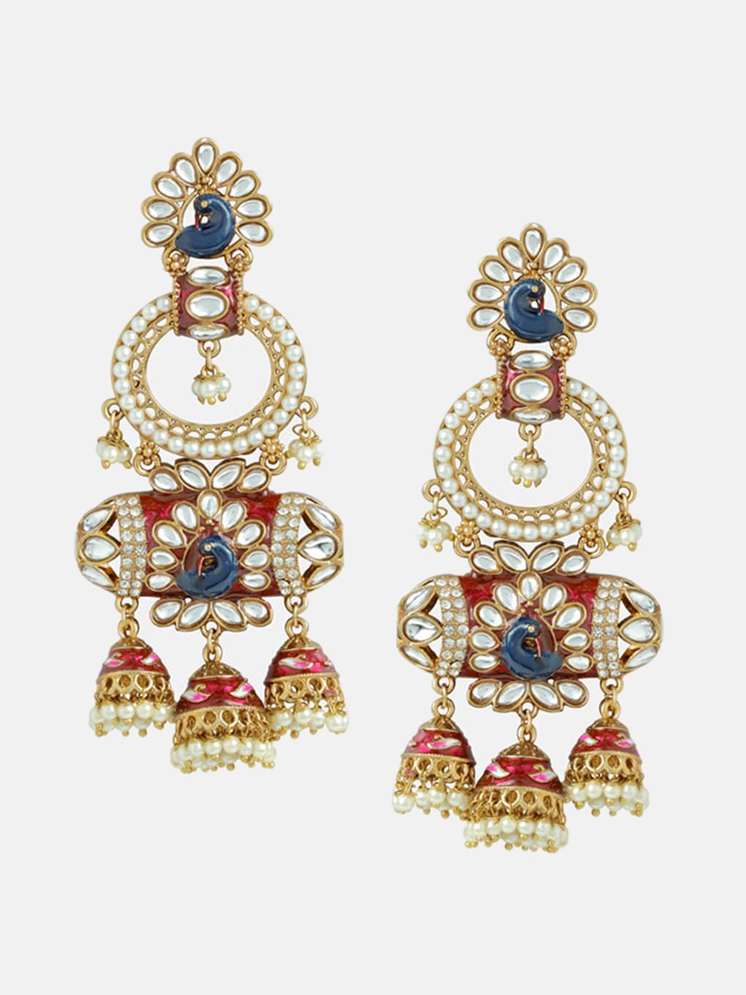 

Tipsyfly Studded Contemporary Drop Earrings, Gold
