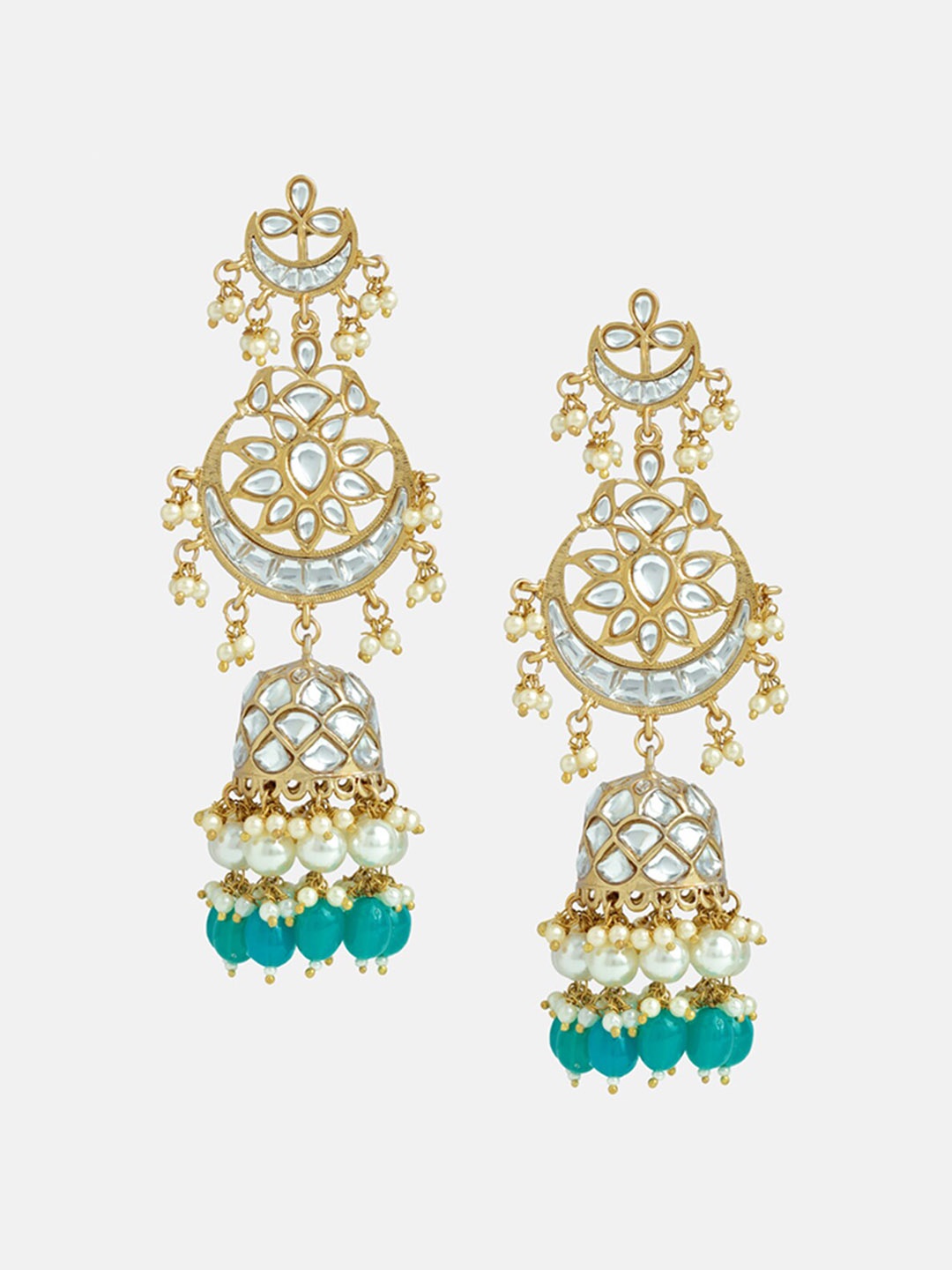 

Tipsyfly Artificial Beads Jhumkas Earrings, Gold