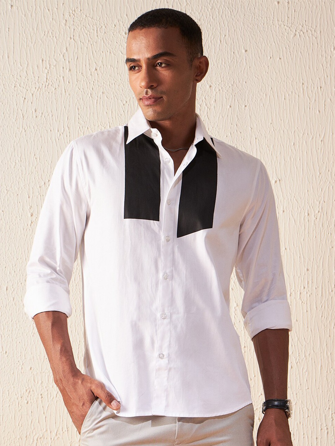 

DENNISON Smart Slim Fit Cotton Casual Shirt, White