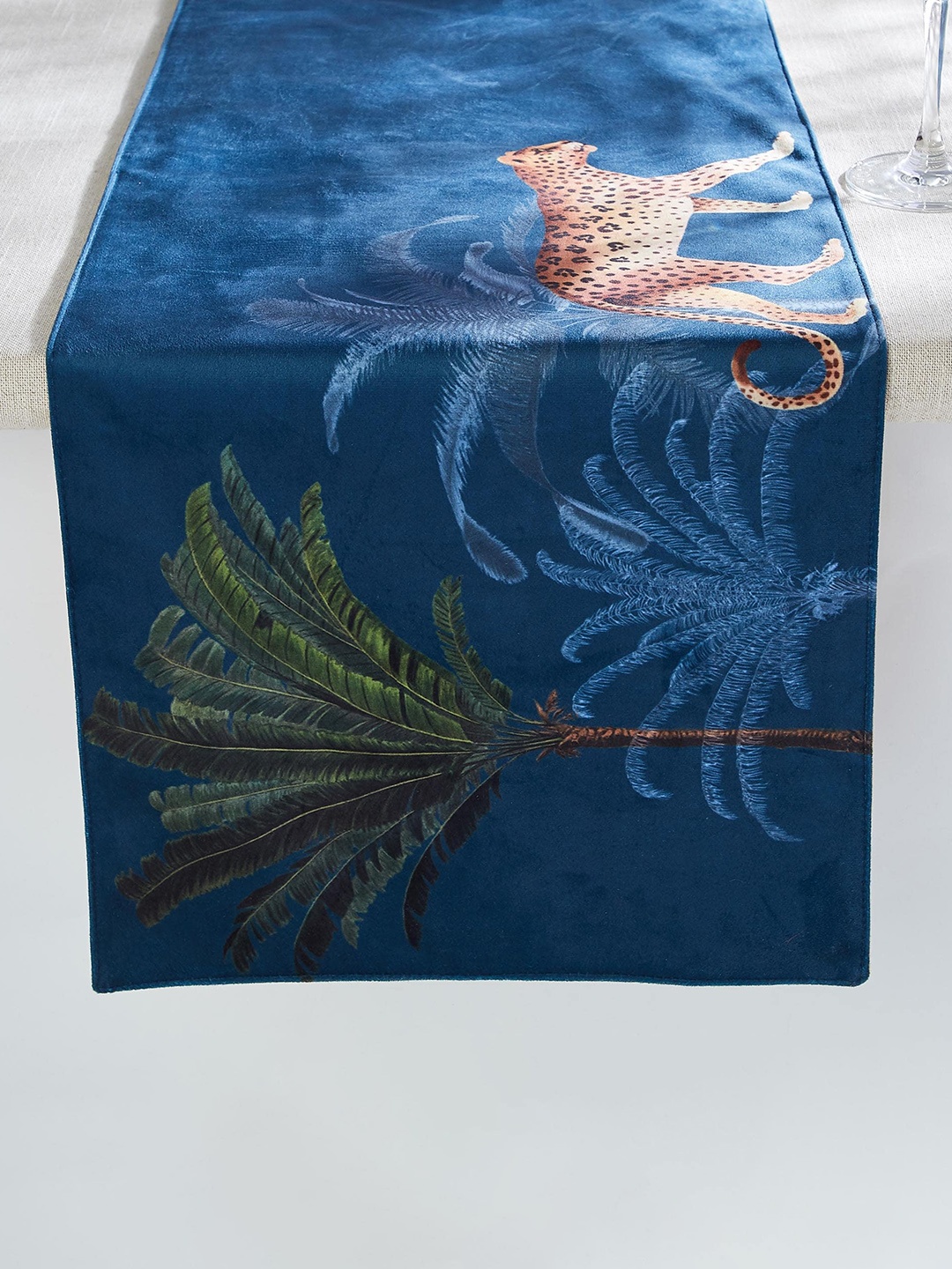 

Home Centre Gtl Blue Jungle Safari Printed Table Runner