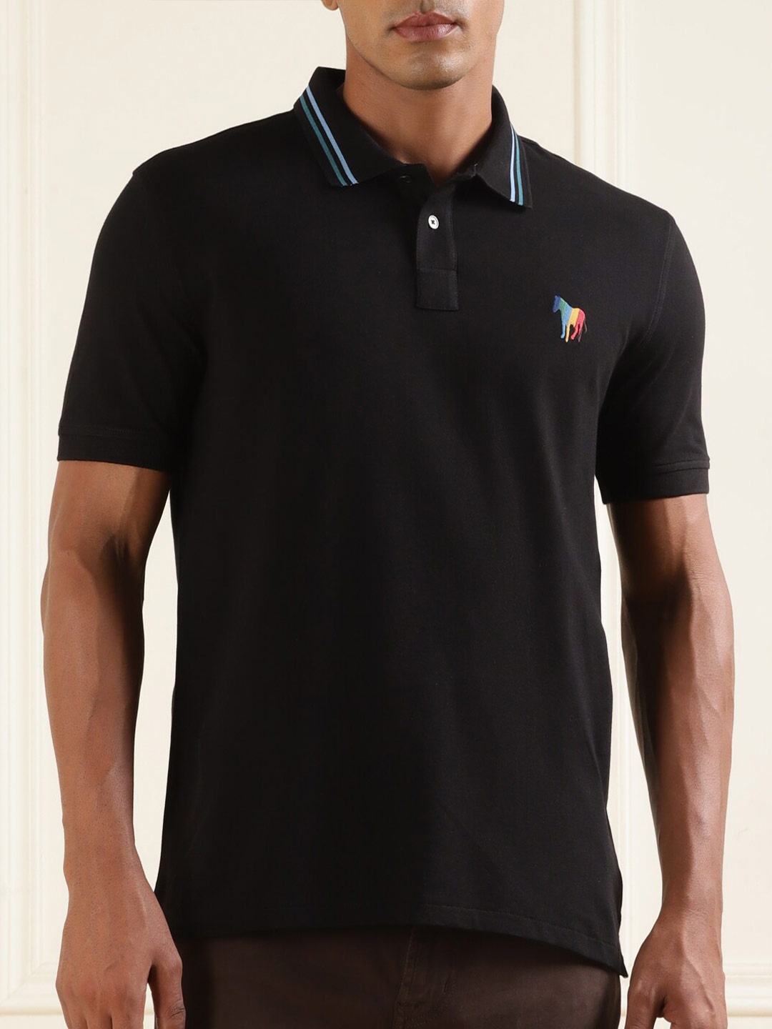 

PS By Paul Smith Polo Collar Cotton T-shirt, Black