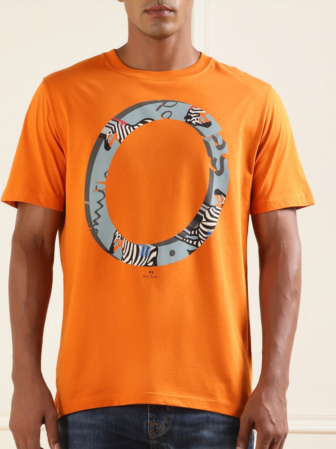 

PS By Paul Smith Graphic Printed Pure Cotton T-shirt, Orange