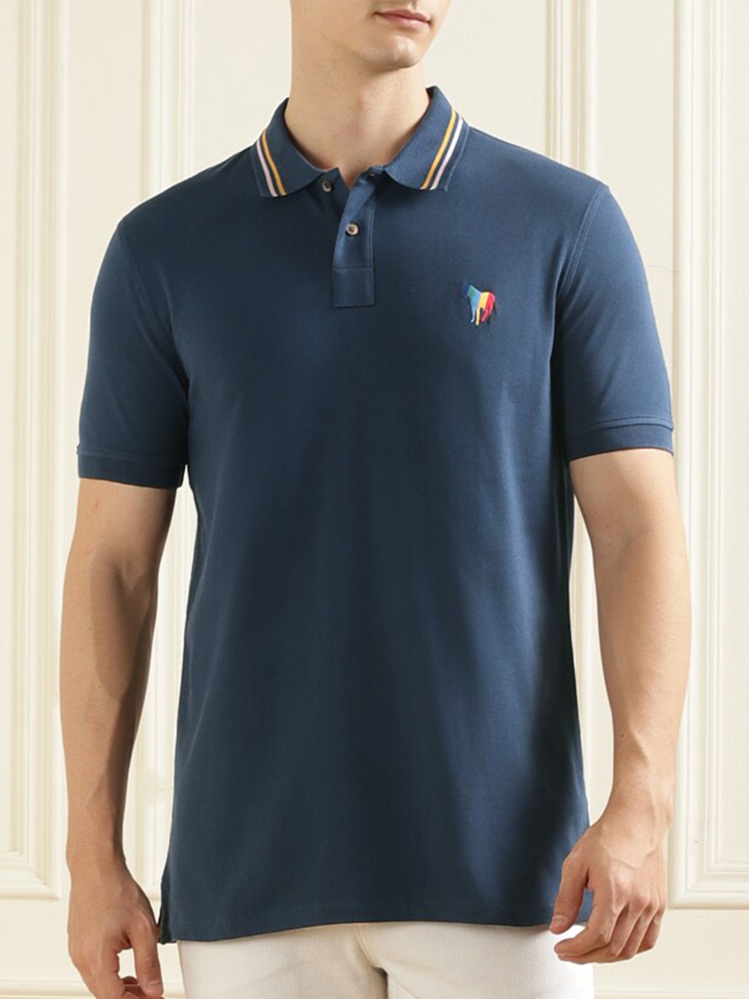 

PS By Paul Smith Polo Collar Cotton T-shirt, Blue