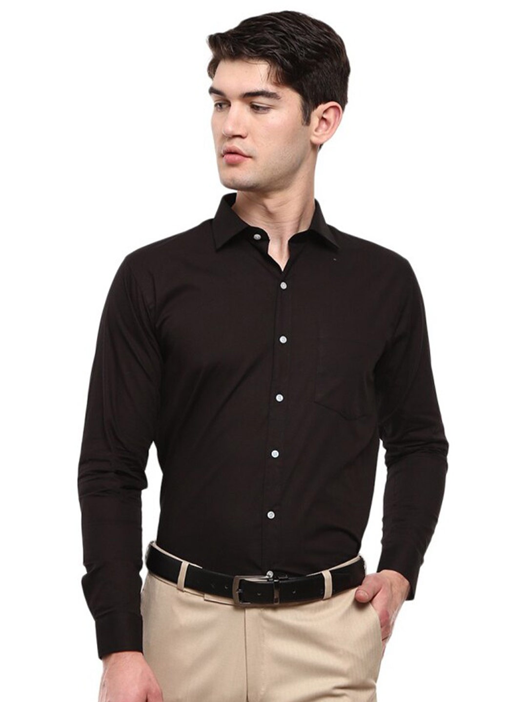 

J White by Vmart Men Black Opaque Formal Shirt