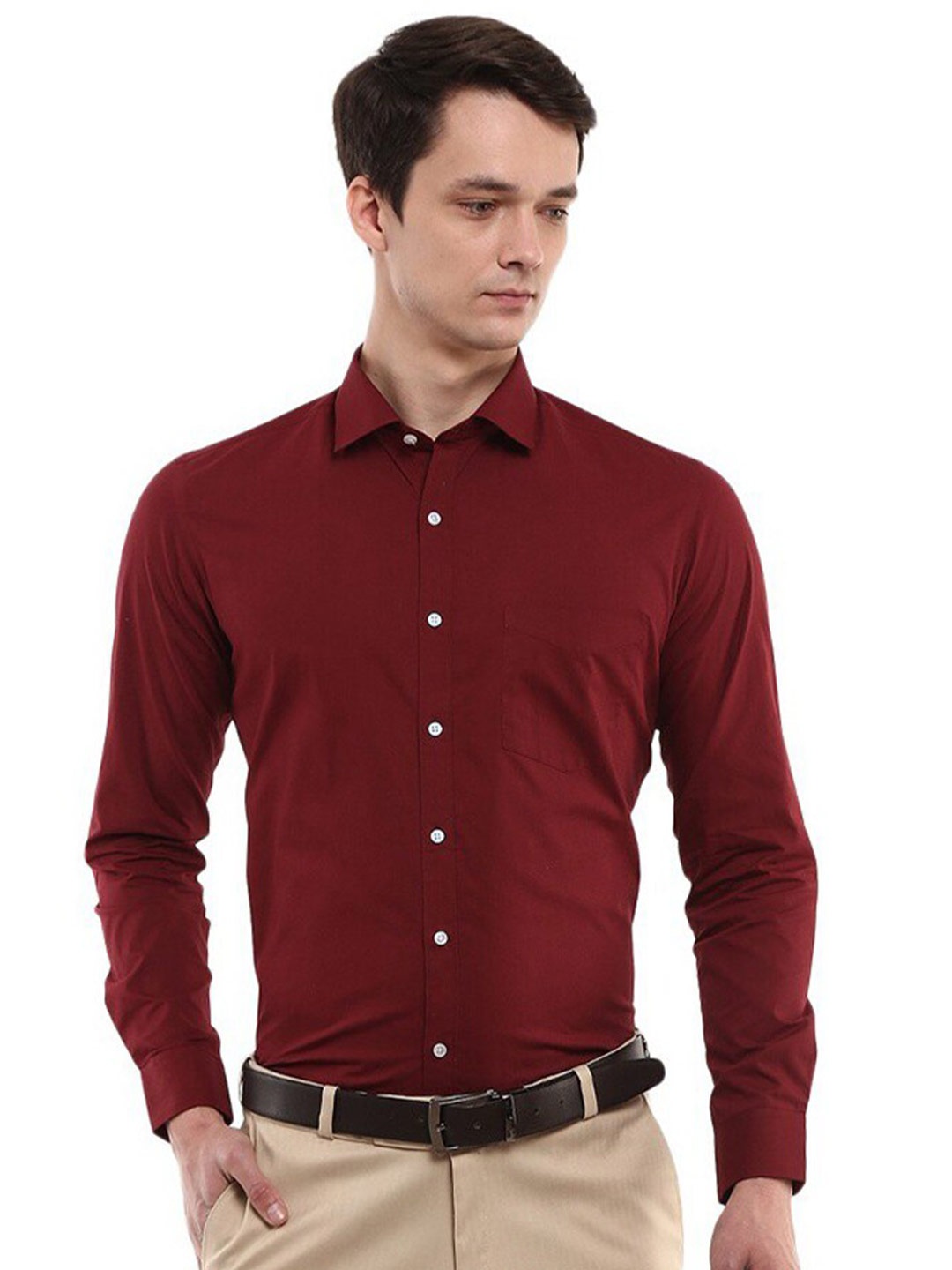 

J White by Vmart Cotton Formal Shirt, Maroon