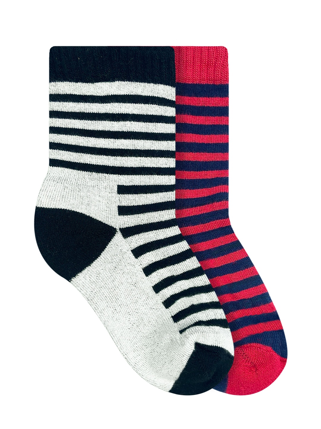 

Heelium Kids Pack of 2 Striped Calf-Length Socks, Black