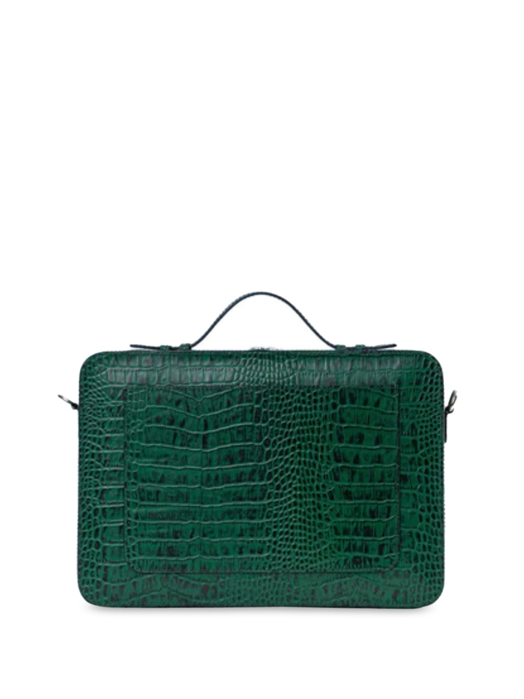 

Mistry Animal Textured Leather Structured Sling Bag, Green