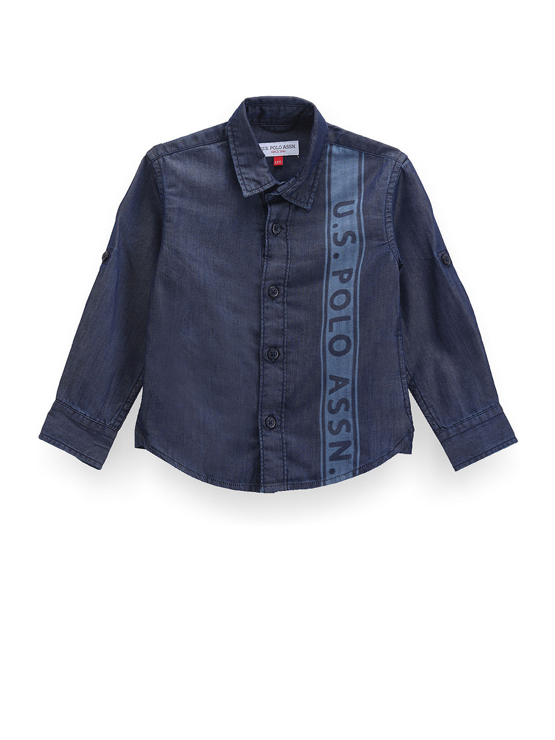 

U.S. Polo Assn. Kids Boys Typography Printed Classic Opaque Casual Shirt, Blue