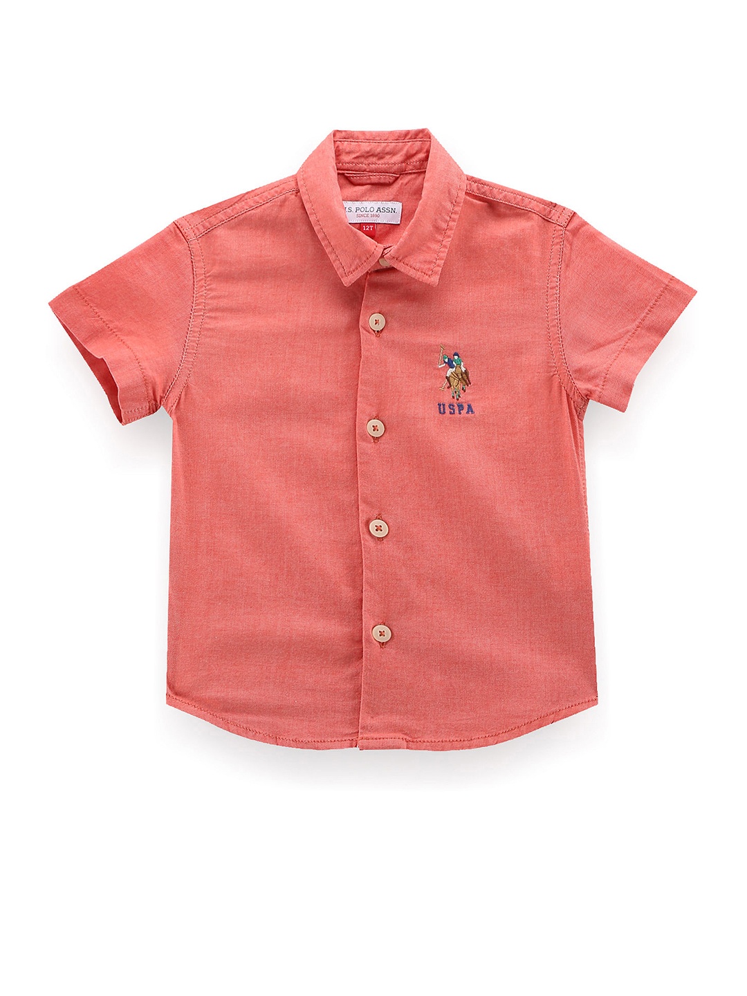 

U.S. Polo Assn. Kids Boys Classic Pure Cotton Casual Shirt, Coral