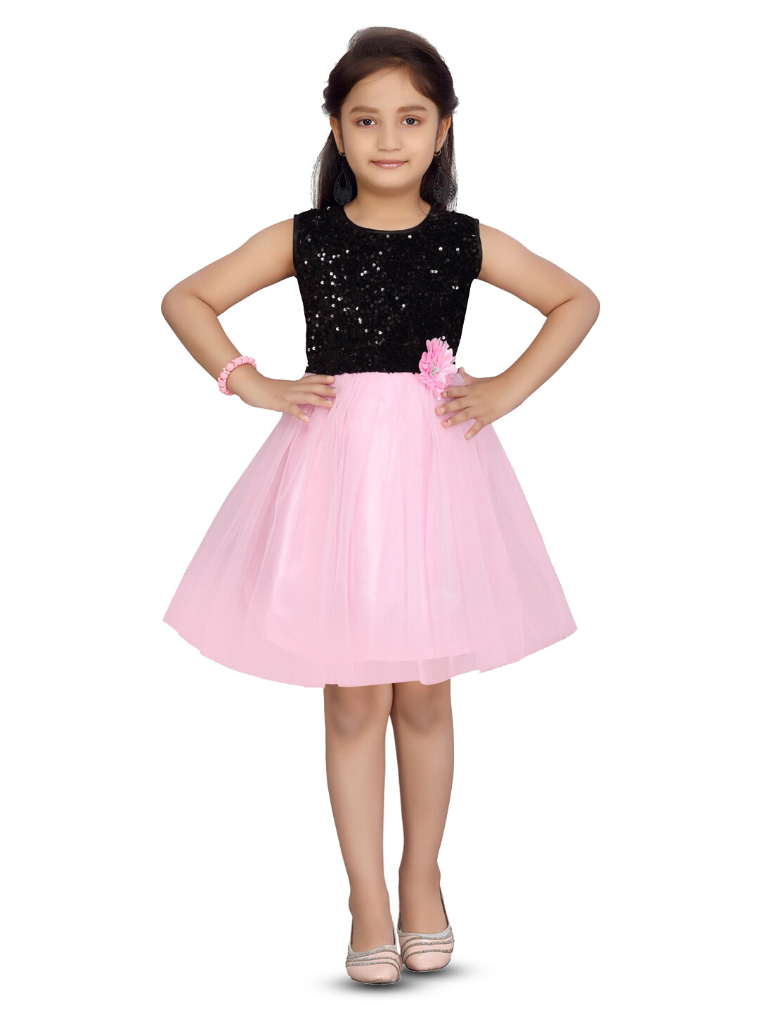

BAESD Girls Net Fit & Flare Dress, Pink