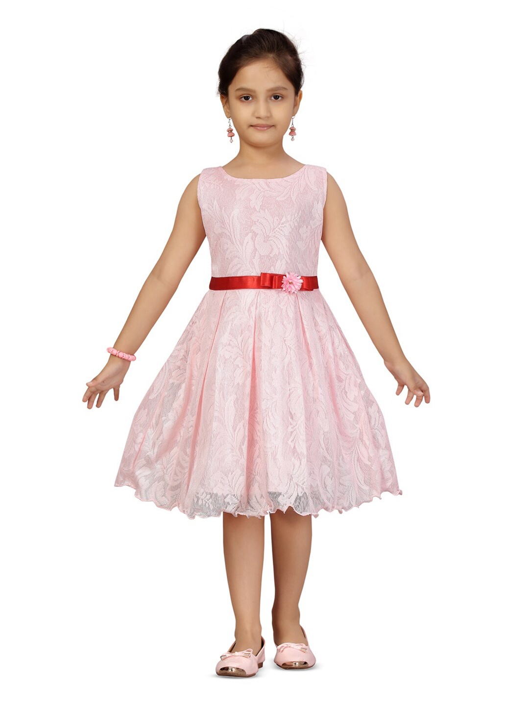 

BAESD Girls Net Fit & Flare Dress, Pink