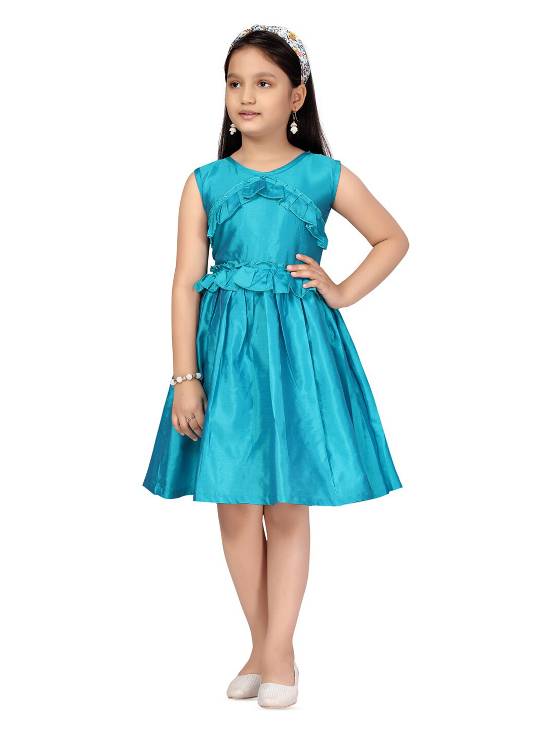 

BAESD Girls Fit & Flare Dress, Turquoise blue