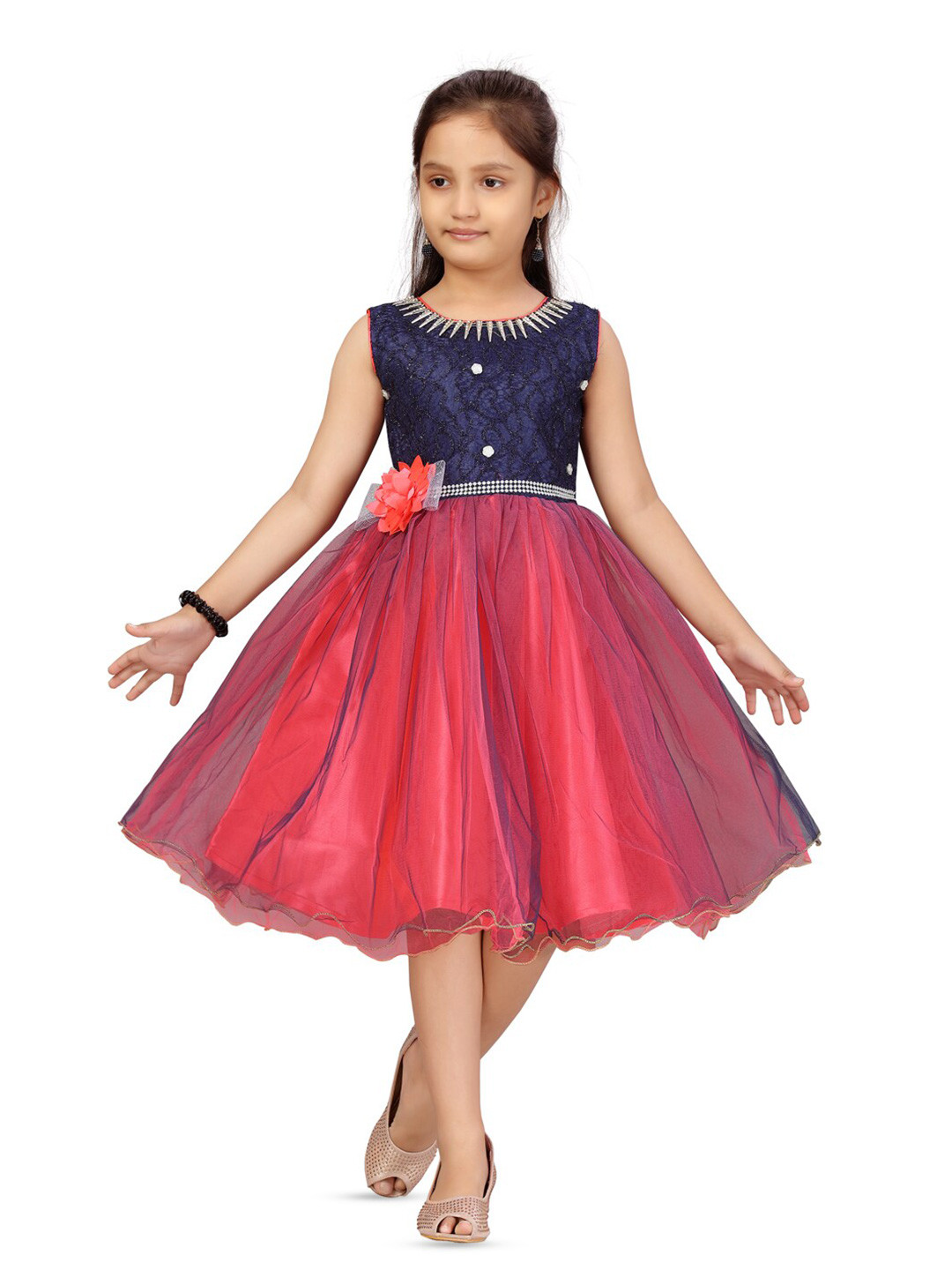 

BAESD Embellished Corsage Fit & Flare Dress, Red