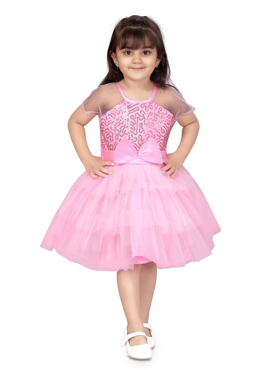 

BAESD Girls Embellished Fit & Flare Dress, Pink